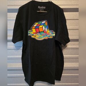 Ripple Junction Black Tee with Melting Cube Design